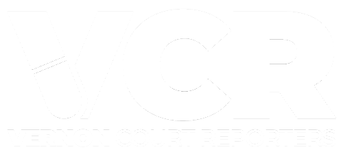 Vernon Court Reporters Logo White